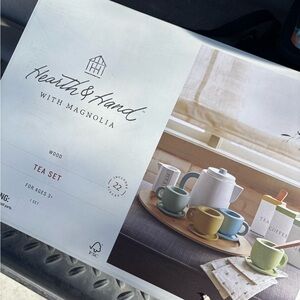 Hearth & Hand Tea Set with White Teapot and Multicolor Cups - Retired Set